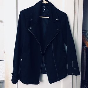 Black moto style coat